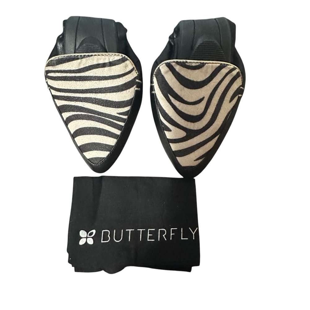 NIB Butterfly Twists women's foldable ballet shoes us size 6 (37 EU) Zebra